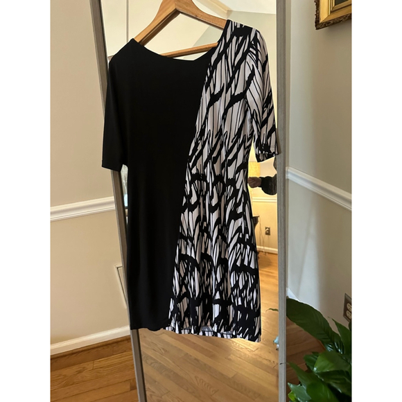 Donna Morgan Dress Women's Size 8 Black White Print - Picture 2 of 3